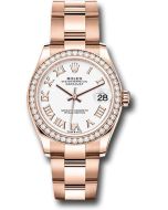  *Pre-Owned* Rolex Everose Gold Datejust 31 Watch - Diamond Bezel - White Roman Dial - Oyster Bracelet