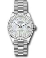  *Pre-Owned* Rolex White Gold Datejust 31 Watch - Diamond Bezel - Mother-Of-Pearl Diamond Dial - President Bracelet