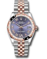 *Pre-Owned* Rolex Steel and Everose Gold Datejust 31 Watch - 24 Diamond Bezel - Chocolate Diamond Roman VI Dial - Jubilee Bracelet