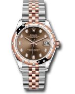*Pre-Owned* Rolex Steel and Everose Gold Datejust 31 Watch - 24 Diamond Bezel - White Roman Dial - Jubilee Bracelet