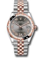 *Pre-Owned* Rolex Steel and Everose Gold Datejust 31 Watch - 24 Diamond Bezel - Mother-Of-Pearl Diamond Dial - Jubilee Bracelet