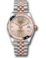  *Pre-Owned* Rolex Steel and Everose Gold Datejust 31 Watch - 24 Diamond Bezel - Chocolate Diamond Dial - Jubilee Bracelet