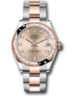  *Pre-Owned* Rolex Steel and Everose Gold Datejust 31 Watch - 24 Diamond Bezel - Chocolate Diamond Dial - Oyster Bracelet
