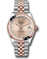 *Pre-Owned* Rolex Steel and Everose Gold Datejust 31 Watch - 24 Diamond Bezel - Dark Rhodium Index Dial - Jubilee Bracelet
