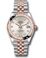  *Pre-Owned* Rolex Steel and Everose Gold Datejust 31 Watch - 24 Diamond Bezel - RosÃ© Diamond Dial - Jubilee Bracelet