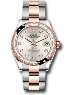  *Pre-Owned* Rolex Steel and Everose Gold Datejust 31 Watch - 24 Diamond Bezel - RosÃ© Diamond Dial - Oyster Bracelet