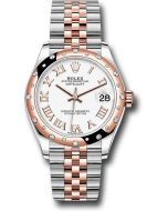  *Pre-Owned* Rolex Steel and Everose Gold Datejust 31 Watch - 24 Diamond Bezel - RosÃ© Index Dial - Jubilee Bracelet
