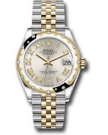  *Pre-Owned* Rolex Steel and Yellow Gold Datejust 31 Watch - Domed Diamond Bezel - Silver Diamond Roman Six Dial - Jubilee Bracelet