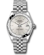  *Pre-Owned* Rolex Steel and White Gold Datejust 31 Watch - Domed 24 Diamond Bezel - Silver Index Dial - Jubilee Bracelet