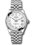  *Pre-Owned* Rolex Steel and White Gold Datejust 31 Watch - Domed 24 Diamond Bezel - White Roman Dial - Jubilee Bracelet