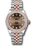 *Pre-Owned* Rolex Steel and Everose Gold Datejust 31 Watch - 46 Diamond Bezel - Chocolate Diamond Dial - Jubilee Bracelet