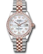   *Pre-Owned* Rolex Steel and Everose Gold Datejust 31 Watch - 46 Diamond Bezel - Mother-of-Pearl Diamond Dial - Jubilee Bracelet