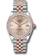  *Pre-Owned* Rolex Steel and Everose Gold Datejust 31 Watch - 46 Diamond Bezel - RosÃ© Diamond Dial - Jubilee Bracelet