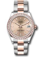  *Pre-Owned* Rolex Steel and Everose Gold Datejust 31 Watch - 46 Diamond Bezel - RosÃ© Index Dial - Oyster Bracelet