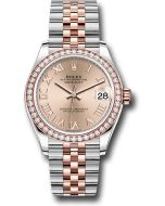  *Pre-Owned* Rolex Steel and Everose Gold Datejust 31 Watch - 46 Diamond Bezel - RosÃ© Roman Dial - Jubilee Bracelet