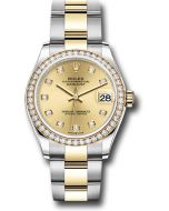  *Pre-Owned* Rolex Steel and Yellow Gold Datejust 31 Watch - Diamond Bezel - Champagne Diamond Dial - Oyster Bracelet