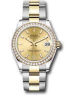 *Pre-Owned* Rolex Steel and Yellow Gold Datejust 31 Watch - Diamond Bezel - Champagne Index Dial - Oyster Bracelet