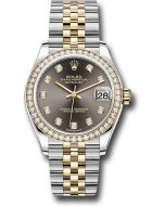  *Pre-Owned* Rolex Steel and Yellow Gold Datejust 31 Watch - Diamond Bezel - Dark Grey Diamond Dial - Jubilee Bracelet
