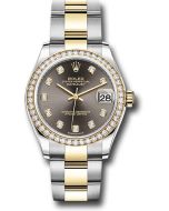 *Pre-Owned* Rolex Steel and Yellow Gold Datejust 31 Watch - Diamond Bezel - Dark Grey Diamond Dial - Oyster Bracelet