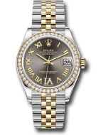  *Pre-Owned* Rolex Steel and Yellow Gold Datejust 31 Watch - Diamond Bezel - Dark Grey Diamond Roman Six Dial - Jubilee Bracelet
