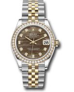 *Pre-Owned* Rolex Steel and Yellow Gold Datejust 31 Watch - Diamond Bezel - Dark Mother-of-Pearl Diamond Dial - Jubilee Bracelet