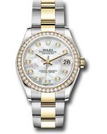  *Pre-Owned* Rolex Steel and Yellow Gold Datejust 31 Watch - Diamond Bezel - Mother-of-Pearl Diamond Dial - Oyster Bracelet