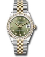  *Pre-Owned* Rolex Steel and Yellow Gold Datejust 31 Watch - Diamond Bezel - Olive Green Diamond Dial - Jubilee Bracelet