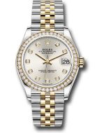  *Pre-Owned* Rolex Steel and Yellow Gold Datejust 31 Watch - Diamond Bezel - Silver Diamond Dial - Jubilee Bracelet