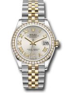   *Pre-Owned* Rolex Steel and Yellow Gold Datejust 31 Watch - Diamond Bezel - Silver Diamond Roman Six Dial - Jubilee Bracelet
