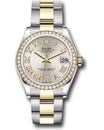  *Pre-Owned* Rolex Steel and Yellow Gold Datejust 31 Watch - Diamond Bezel - Silver Diamond Roman Six Dial - Oyster Bracelet