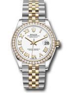 *Pre-Owned* Rolex Steel and Yellow Gold Datejust 31 Watch - Diamond Bezel - White Roman Dial - Jubilee Bracelet