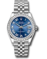  *Pre-Owned* Rolex Steel and White Gold Datejust 31 Watch - Diamond Bezel - Blue Roman Dial - Jubilee Bracelet