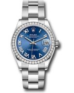  *Pre-Owned* Rolex Steel and White Gold Datejust 31 Watch - Diamond Bezel - Blue Roman Dial - Oyster Bracelet