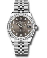  *Pre-Owned* Rolex Steel and White Gold Datejust 31 Watch - Diamond Bezel - Dark Grey Diamond Dial - Jubilee Bracelet