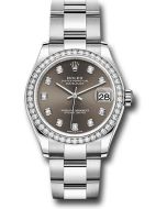 *Pre-Owned* Rolex Watch - Diamond Bezel - Dark Grey Diamond Dial - Oyster Bracelet