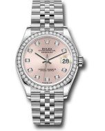 *Pre-Owned* Rolex Steel and White Gold Datejust 31 Watch - Diamond Bezel - Pink Diamond Dial - Jubilee Bracelet
