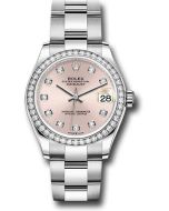  *Pre-Owned* Rolex Steel and White Gold Datejust 31 Watch - Diamond Bezel - Pink Diamond Dial - Oyster Bracelet