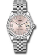  *Pre-Owned* Rolex Steel and White Gold Datejust 31 Watch - Diamond Bezel - Pink Roman Diamond 6 Dial - Jubilee Bracelet