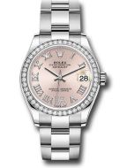  *Pre-Owned* Rolex Steel and White Gold Datejust 31 Watch - Diamond Bezel - Pink Roman Diamond 6 Dial - Oyster Bracelet