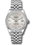*Pre-Owned* Rolex Steel and White Gold Datejust 31 Watch - Diamond Bezel - Silver Diamond Dial - Jubilee Bracelet