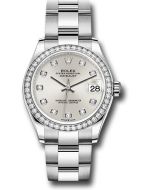 *Pre-Owned* Rolex Steel and White Gold Datejust 31 Watch - Diamond Bezel - Silver Diamond Dial - Oyster Bracelet