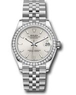 *Pre-Owned* Rolex Steel and White Gold Datejust 31 Watch - Diamond Bezel - Silver Index Dial - Jubilee Bracelet