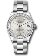  *Pre-Owned* Rolex Steel and White Gold Datejust 31 Watch - Diamond Bezel - Silver Index Dial - Oyster Bracelet