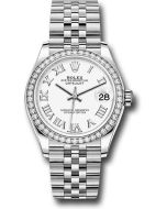  *Pre-Owned* Rolex Steel and White Gold Datejust 31 Watch - Diamond Bezel - White Roman Dial - Jubilee Bracelet