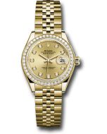  *Pre-Owned* Rolex Yellow Gold Lady-Datejust 28 Watch - 44 Diamond Bezel - Champagne Diamond Star Dial - Jubilee Bracelet