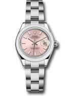  *Pre-Owned* Rolex Steel Lady-Datejust 28 Watch - Domed Bezel - Pink Index Dial - Oyster Bracelet