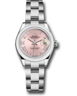  *Pre-Owned* Rolex Steel Lady-Datejust 28 Watch - Domed Bezel - Pink Roman Dial - Oyster Bracelet