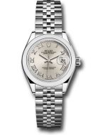  *Pre-Owned* Rolex Steel Lady-Datejust 28 Watch - Domed Bezel - Silver Roman Dial - Jubilee Bracelet