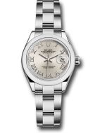  *Pre-Owned* Rolex Steel Lady-Datejust 28 Watch - Domed Bezel - Silver Roman Dial - Oyster Bracelet