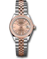  *Pre-Owned* Rolex Everose Rolesor Lady-Datejust Watch - Domed Bezel - RosÃ© Index Dial - Jubilee Bracelet